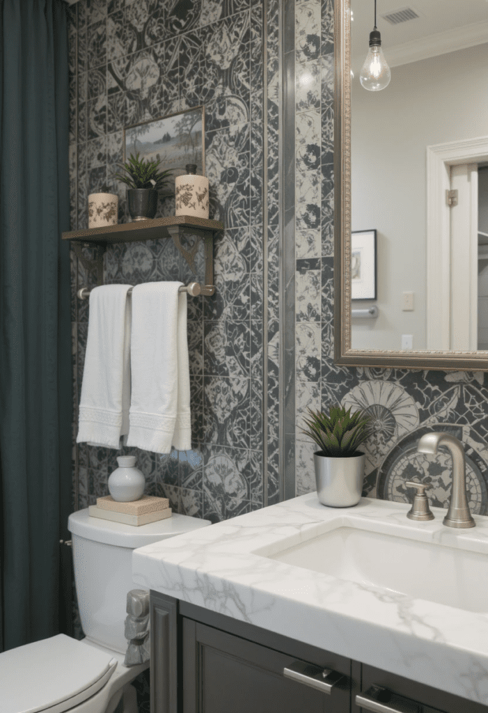 accent tile design in a bathroom