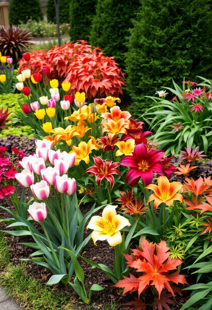 Seasonal interest garden with plants showcasing color through all four seasons, ensuring continuous beauty and visual variety outdoors.