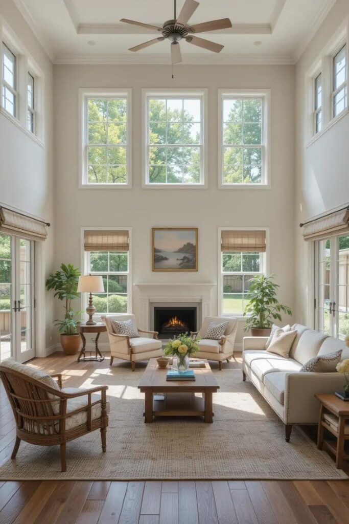 Rearranging furniture to create better flow and openness enhances summer comfort and indoor-outdoor connection.