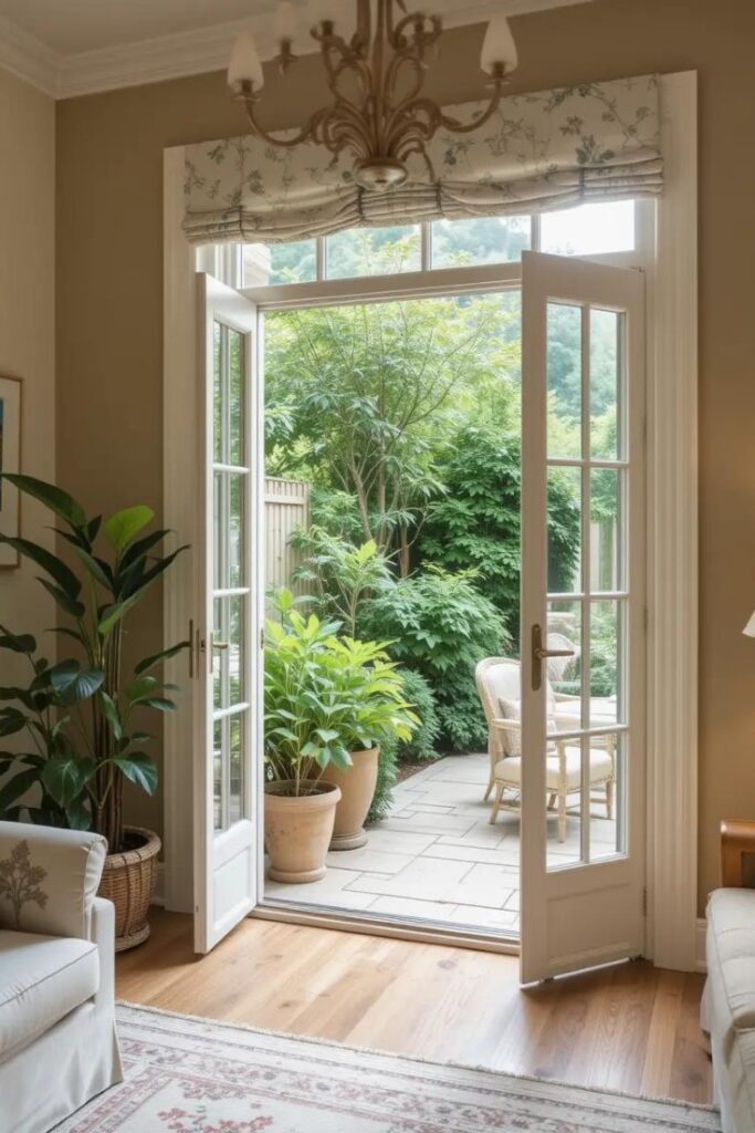 A seamless indoor-outdoor living room design enhances summer living and brings nature inside.