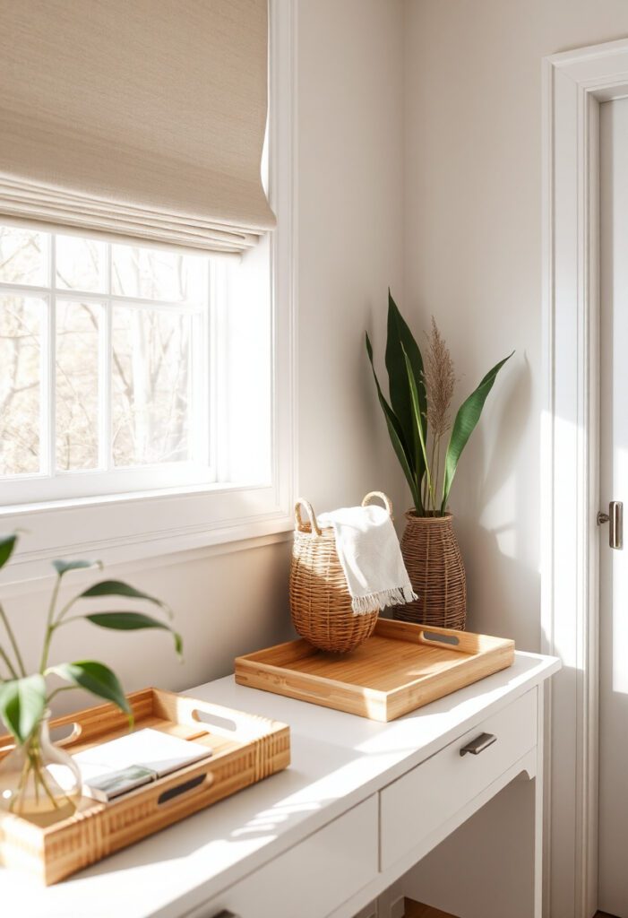 Wicker and rattan accessories styled for summer