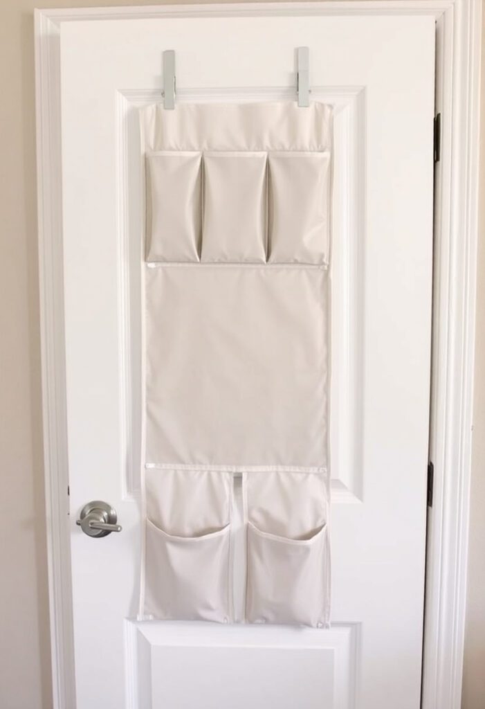 Over-the-door organizer used to maximize closet door space