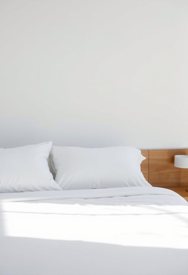 Freshly cleaned white bedsheets looking crisp and bright after using natural laundry methods like baking soda and vinegar.