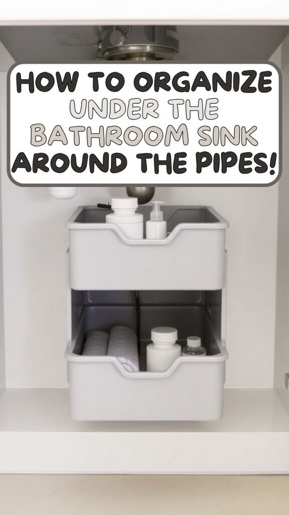 How To Organize Under The Bathroom Sink Around The Pipes