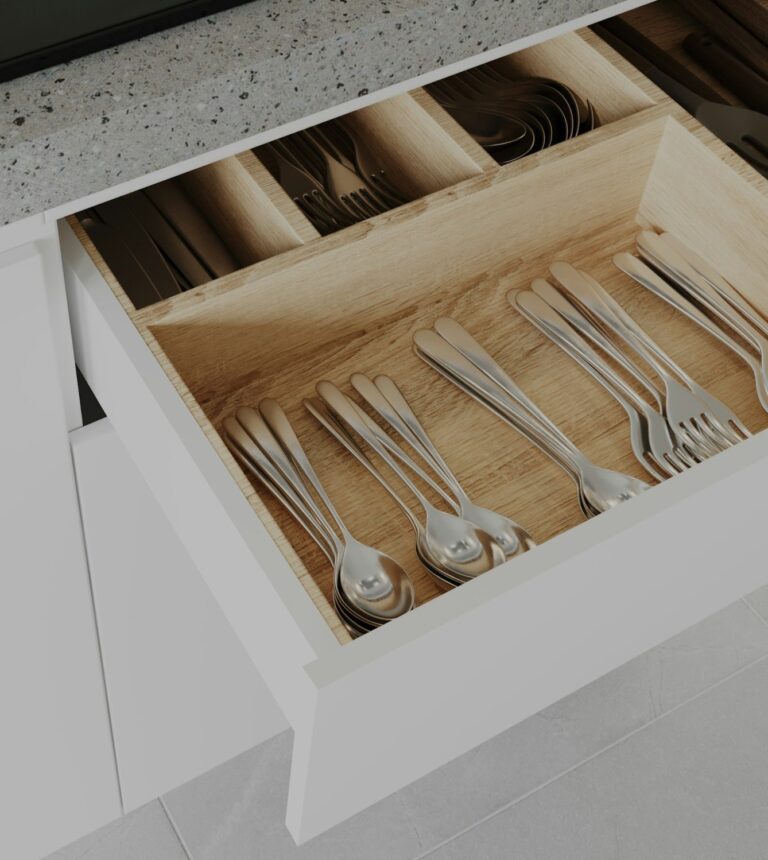 kitchen drawer with clean dividers