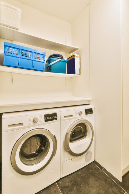 a washer and dryer in a laundry room