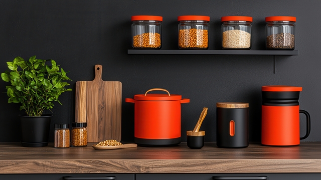 modern kitchen with vertical storage