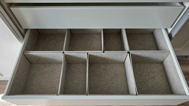 Organization of space for storage. Sorting and organizing