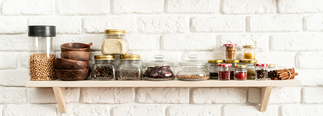 Spice on the kitchen shelf